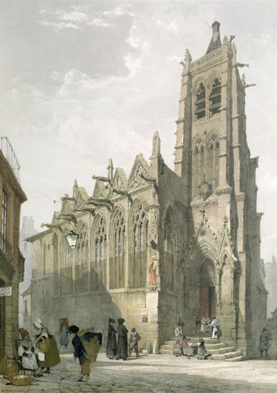 Exterieur van de kerk van St. Severin, Parijs door Thomas Shotter Boys